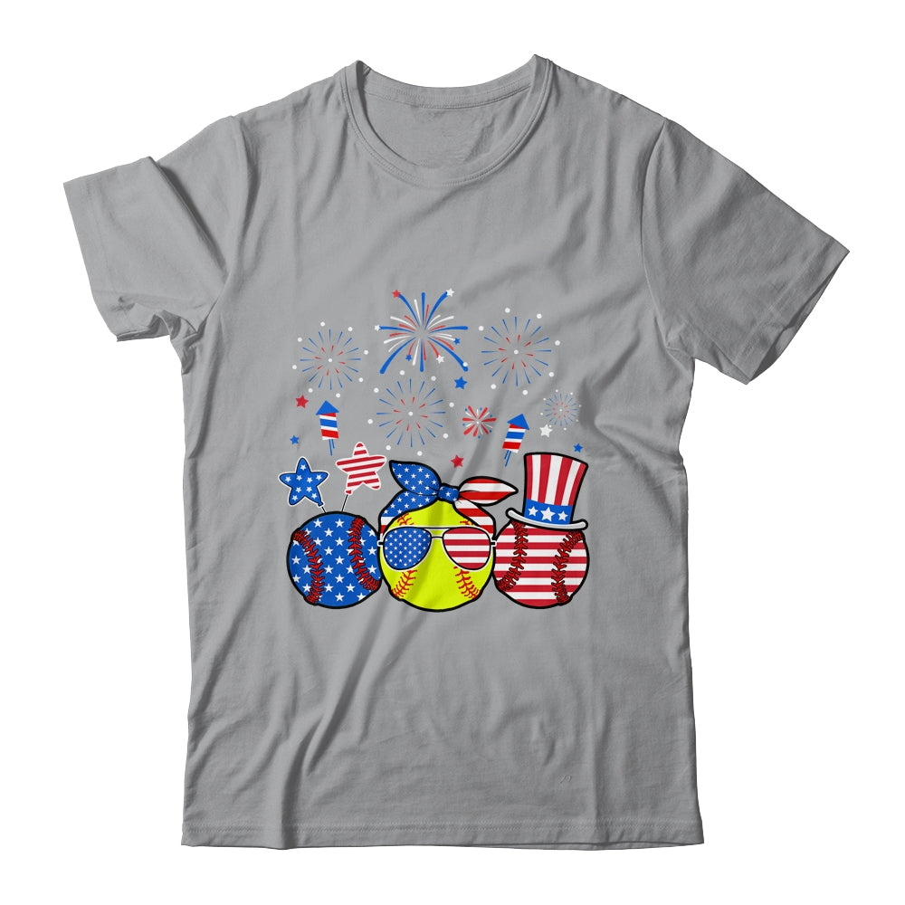 Softball Lover Patriotic 4th Of July Independence Day Shirt & Tank Top | siriusteestore