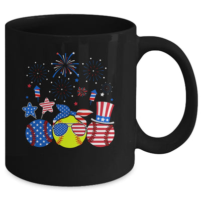Softball Lover Patriotic 4th Of July Independence Day Mug | siriusteestore