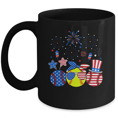 Softball Lover Patriotic 4th Of July Independence Day Mug | siriusteestore