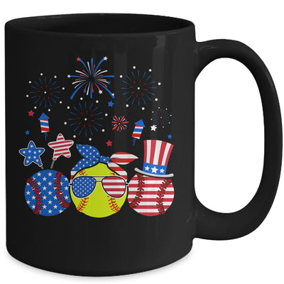 Softball Lover Patriotic 4th Of July Independence Day Mug | siriusteestore