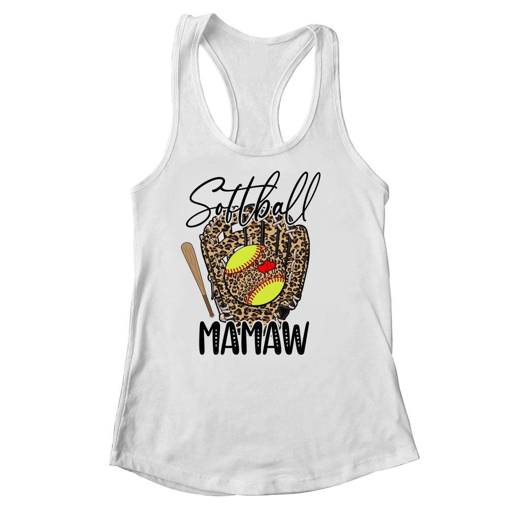 Softball Mamaw Leopard Game Day Softball Lover Mothers Day Shirt & Tank Top | siriusteestore