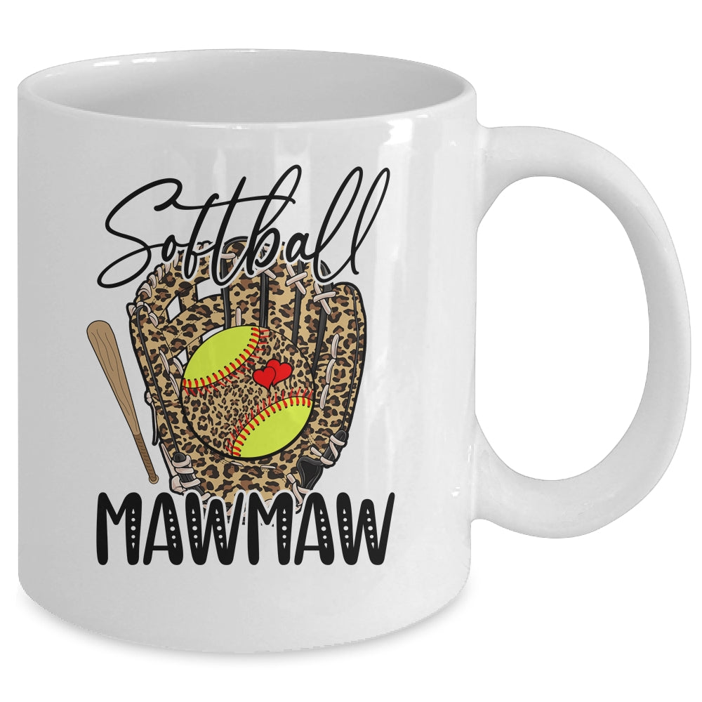 Softball Mawmaw Leopard Game Day Softball Lover Mothers Day Mug | siriusteestore