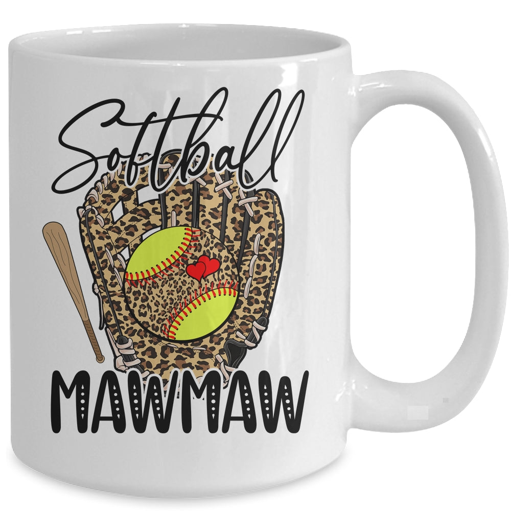 Softball Mawmaw Leopard Game Day Softball Lover Mothers Day Mug | siriusteestore