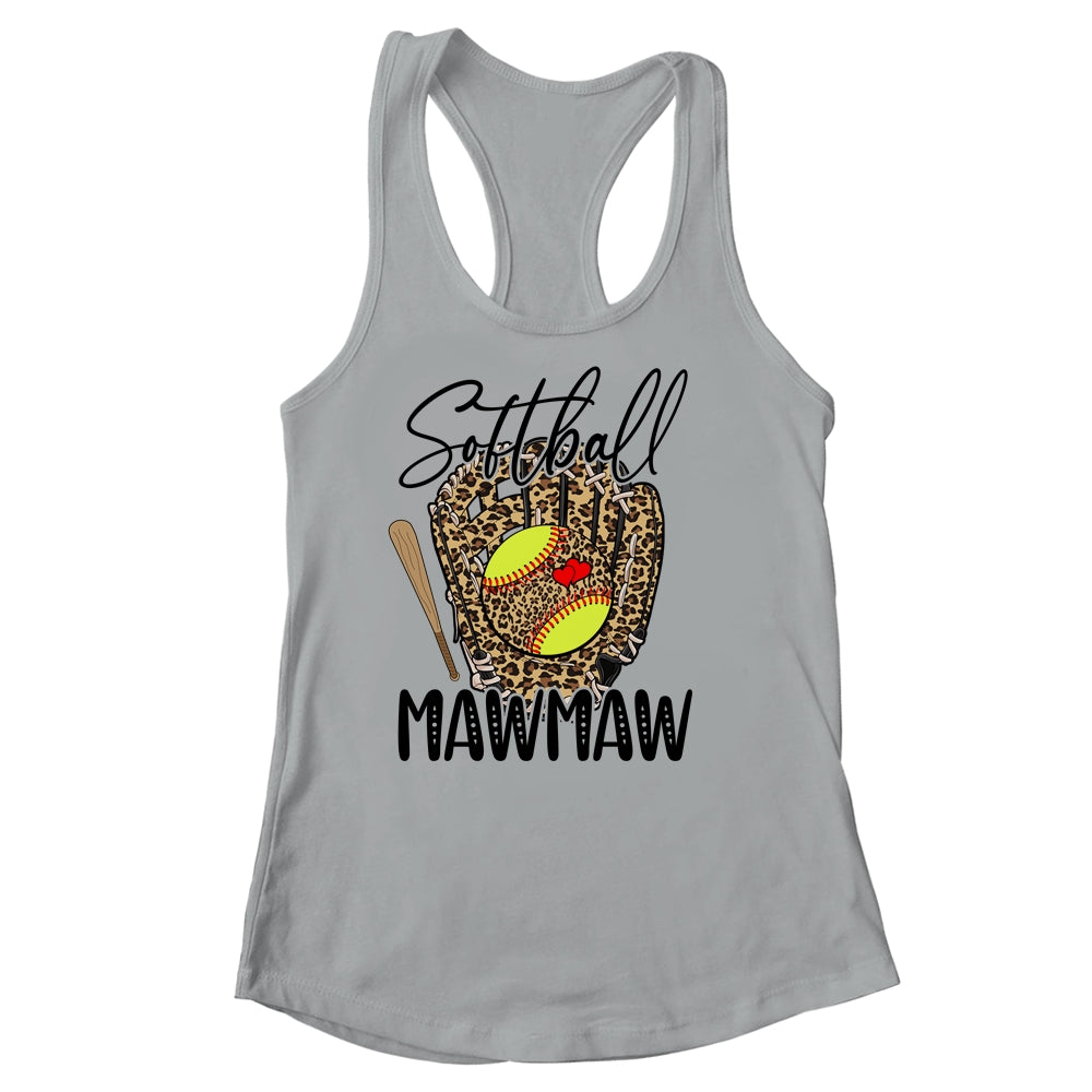 Softball Mawmaw Leopard Game Day Softball Lover Mothers Day Shirt & Tank Top | siriusteestore