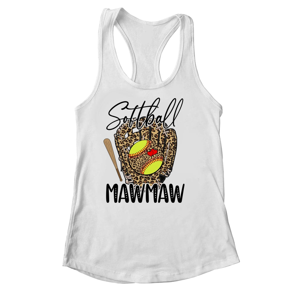 Softball Mawmaw Leopard Game Day Softball Lover Mothers Day Shirt & Tank Top | siriusteestore