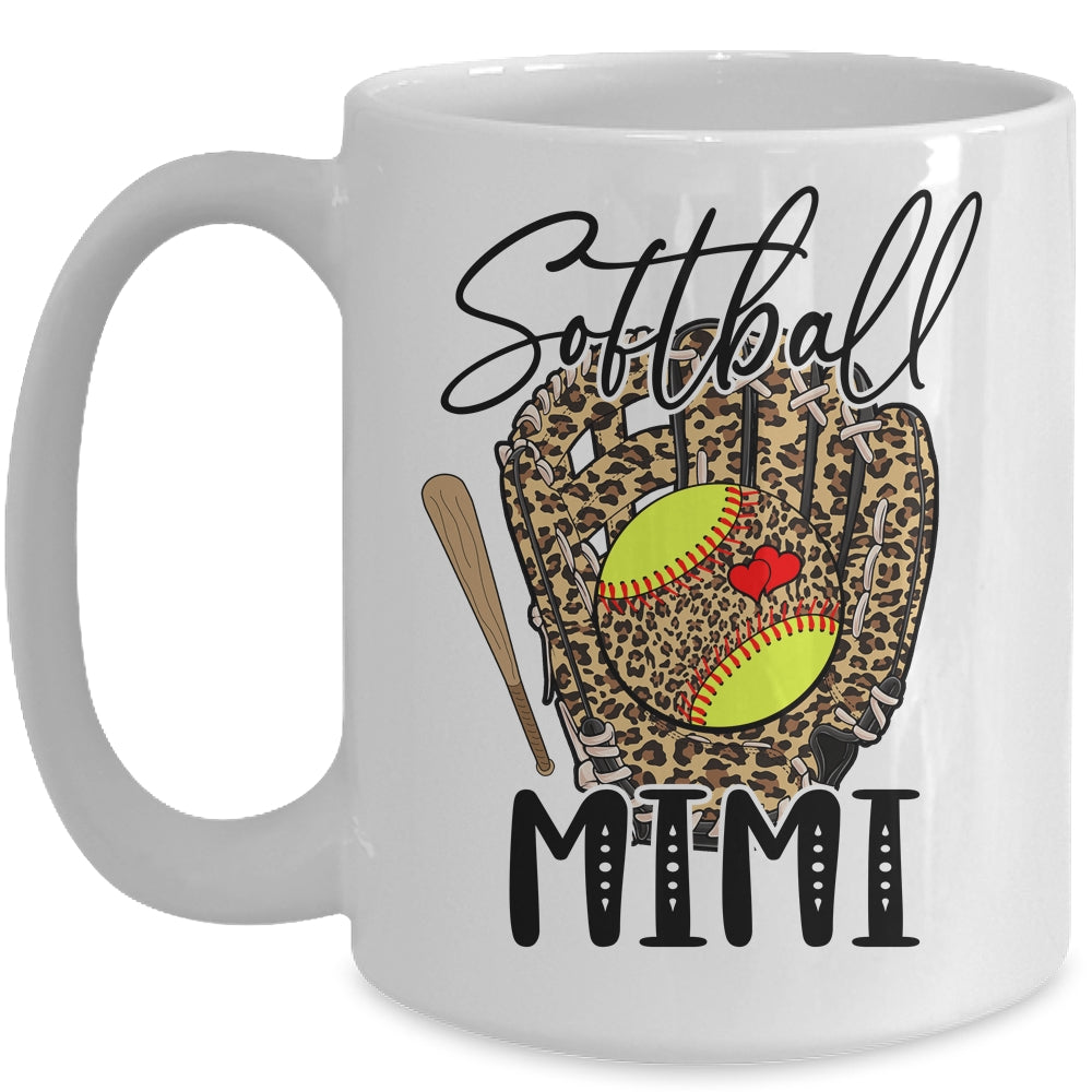 Softball Mimi Leopard Game Day Softball Lover Mothers Day Mug | siriusteestore