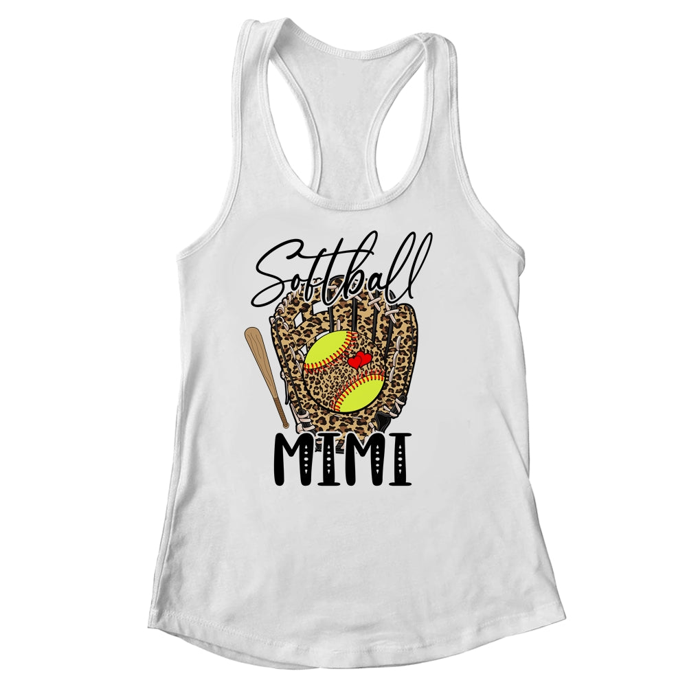 Softball Mimi Leopard Game Day Softball Lover Mothers Day Shirt & Tank Top | siriusteestore