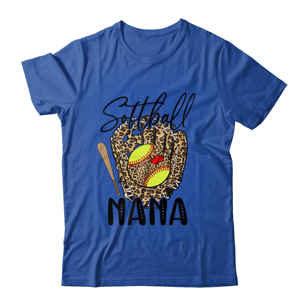 Softball Nana Leopard Game Day Softball Lover Mothers Day Shirt & Tank Top | siriusteestore