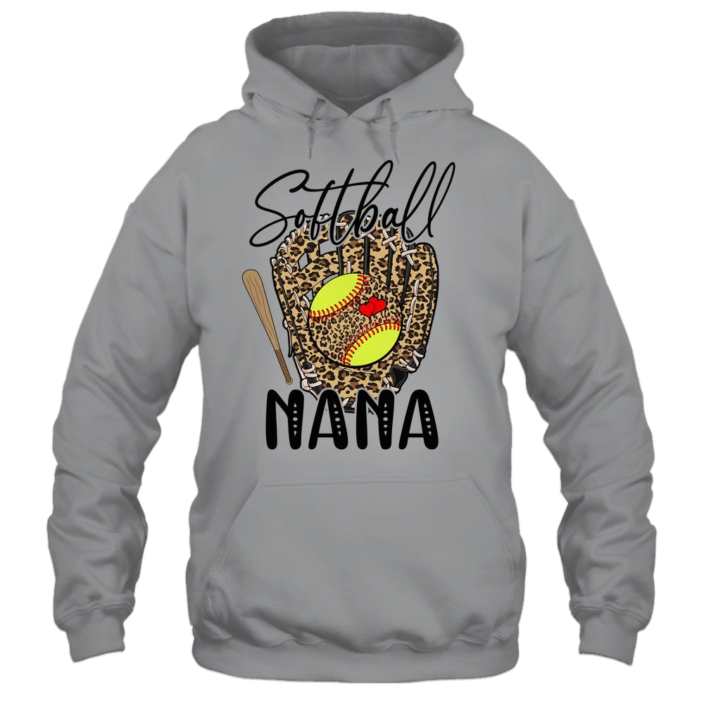 Softball Nana Leopard Game Day Softball Lover Mothers Day Shirt & Tank Top | siriusteestore