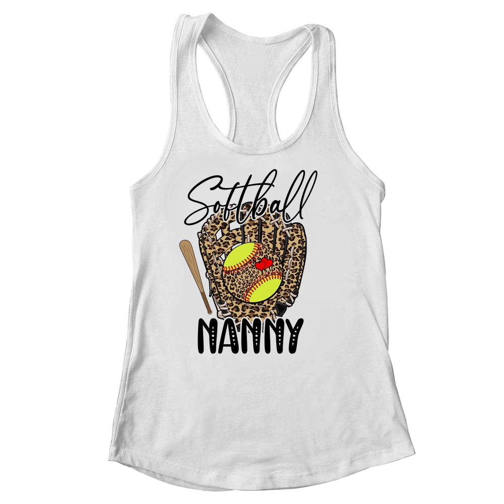 Softball Nanny Leopard Game Day Softball Lover Mothers Day Shirt & Tank Top | siriusteestore