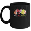 Softball Player Girls Peace Love Softball Women Mug | siriusteestore