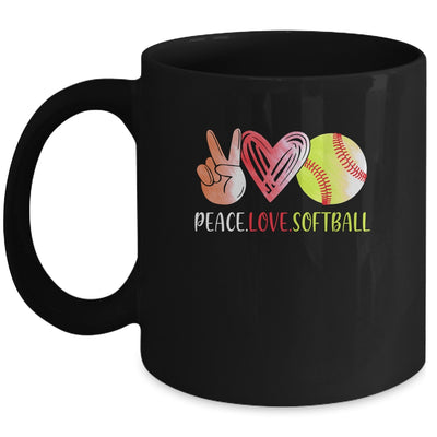 Softball Player Girls Peace Love Softball Women Mug | siriusteestore