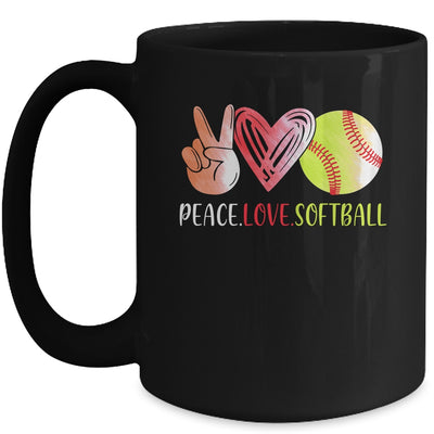 Softball Player Girls Peace Love Softball Women Mug | siriusteestore