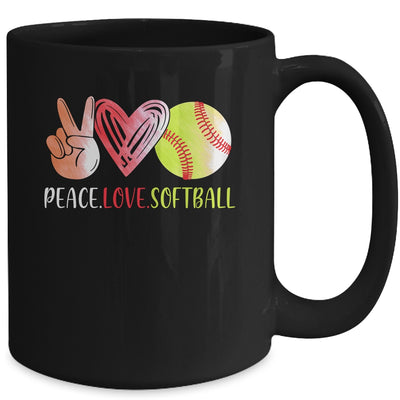 Softball Player Girls Peace Love Softball Women Mug | siriusteestore