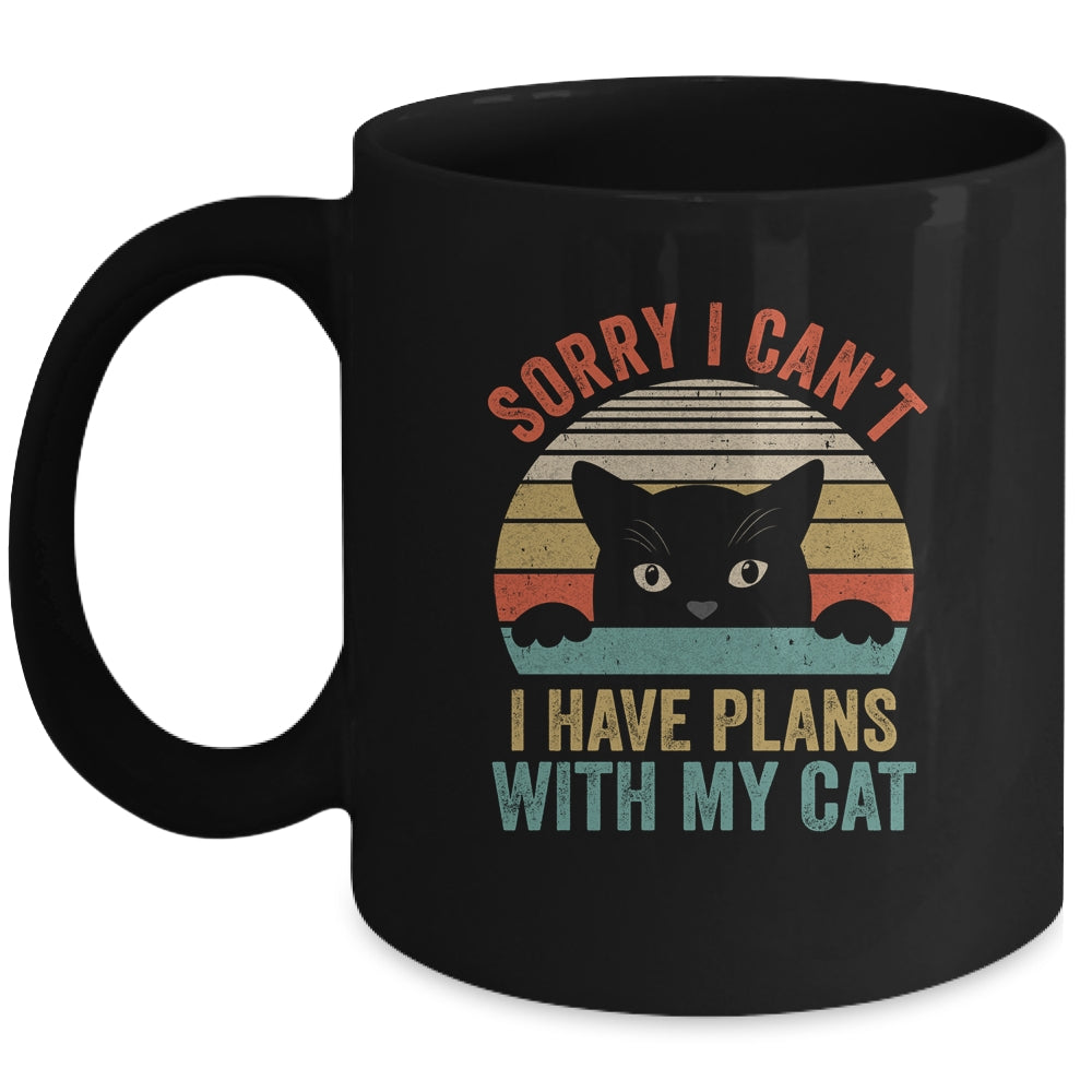 Sorry I Cant I Have Plans With My Cat Vintage Mug | siriusteestore