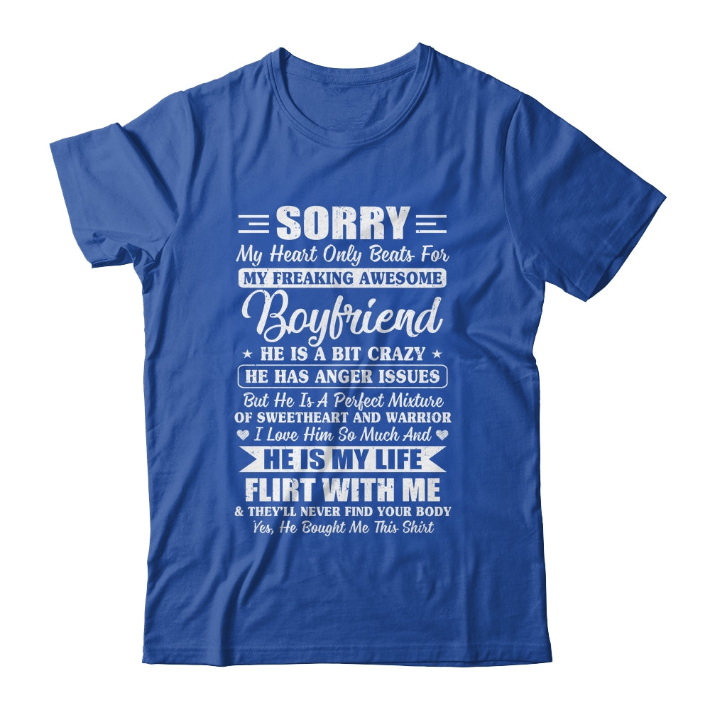 Sorry My Heart Only Beats For My Awesome Boyfriend Shirt & Hoodie | siriusteestore