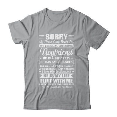 Sorry My Heart Only Beats For My Awesome Boyfriend Shirt & Hoodie | siriusteestore