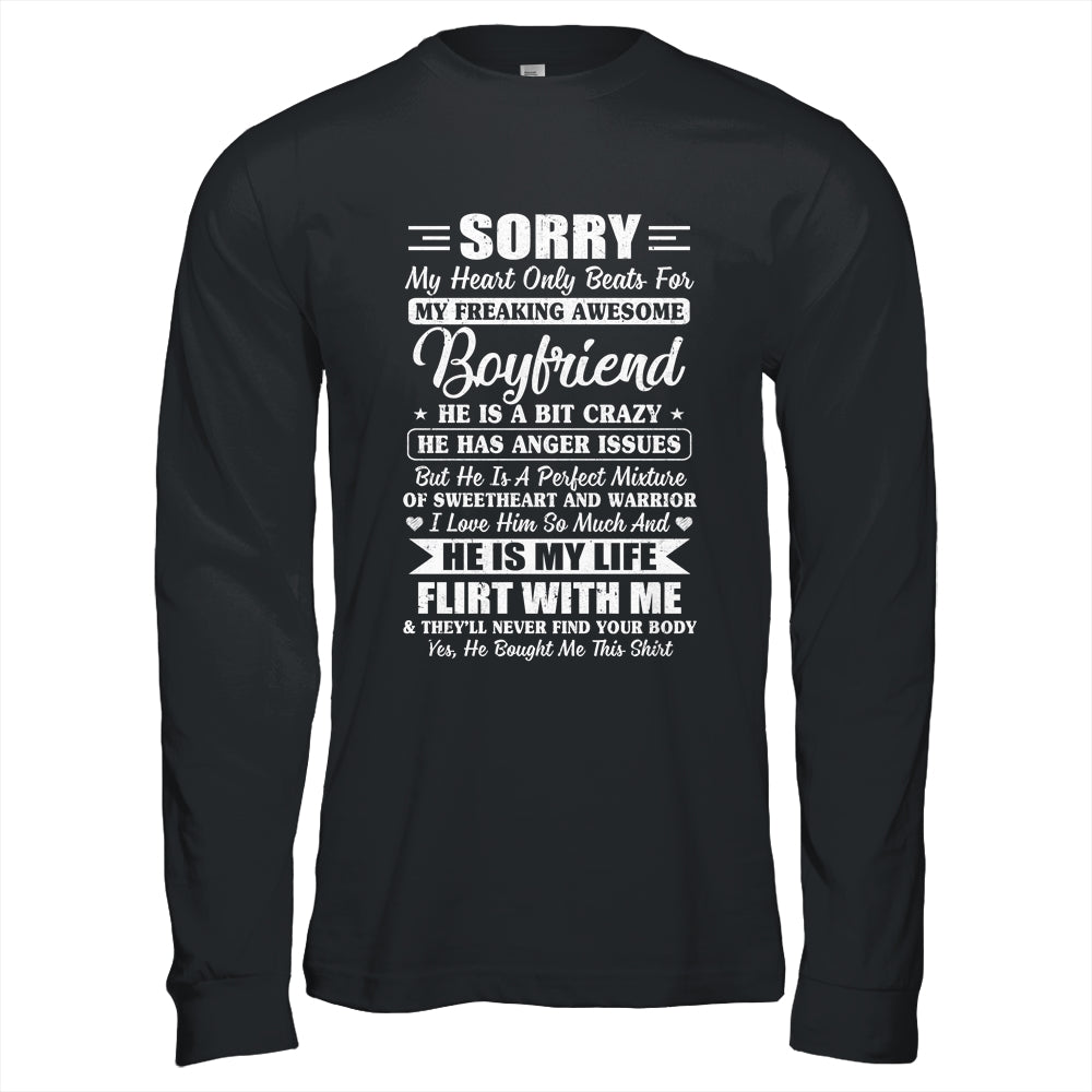 Sorry My Heart Only Beats For My Awesome Boyfriend Shirt & Hoodie | siriusteestore