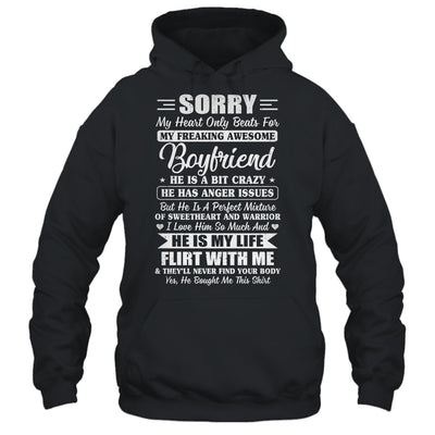 Sorry My Heart Only Beats For My Awesome Boyfriend Shirt & Hoodie | siriusteestore