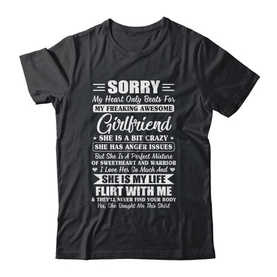 Sorry My Heart Only Beats For My Awesome Girlfriend Shirt & Hoodie | siriusteestore