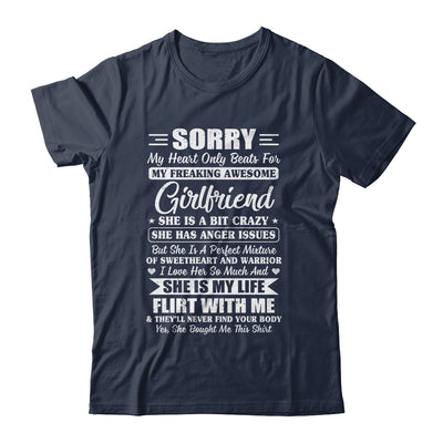 Sorry My Heart Only Beats For My Awesome Girlfriend Shirt & Hoodie | siriusteestore