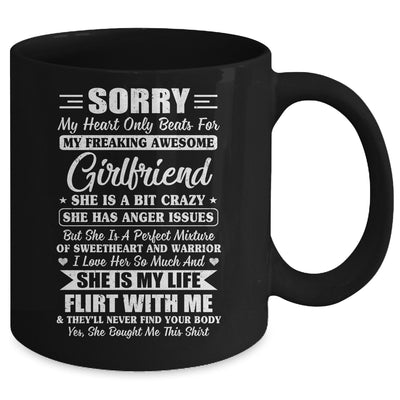 Sorry My Heart Only Beats For My Awesome Girlfriend Mug | siriusteestore