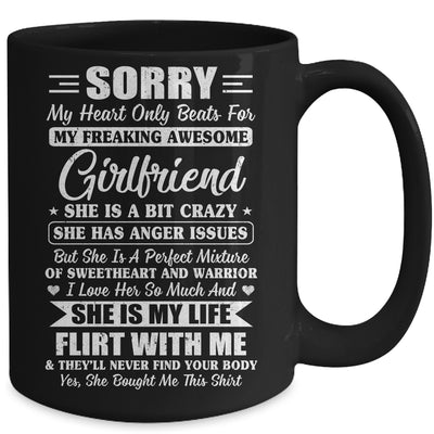 Sorry My Heart Only Beats For My Awesome Girlfriend Mug | siriusteestore