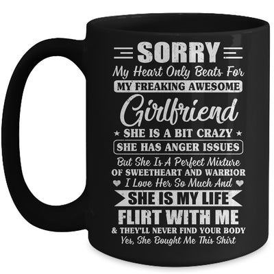 Sorry My Heart Only Beats For My Awesome Girlfriend Mug | siriusteestore