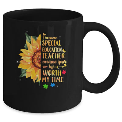 Special Education Teacher Sunflower Autism Awareness Mug | siriusteestore