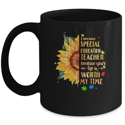 Special Education Teacher Sunflower Autism Awareness Mug | siriusteestore