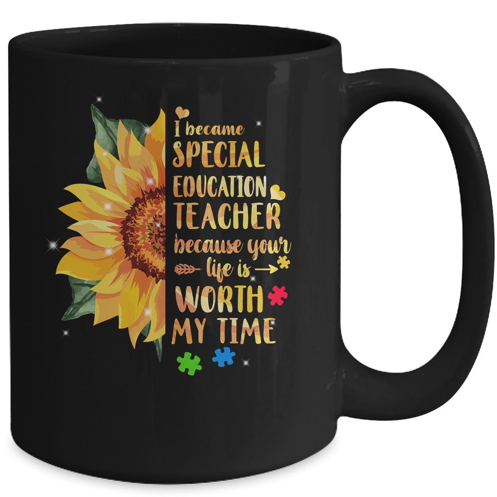 Special Education Teacher Sunflower Autism Awareness Mug | siriusteestore