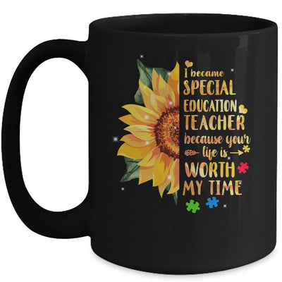 Special Education Teacher Sunflower Autism Awareness Mug | siriusteestore