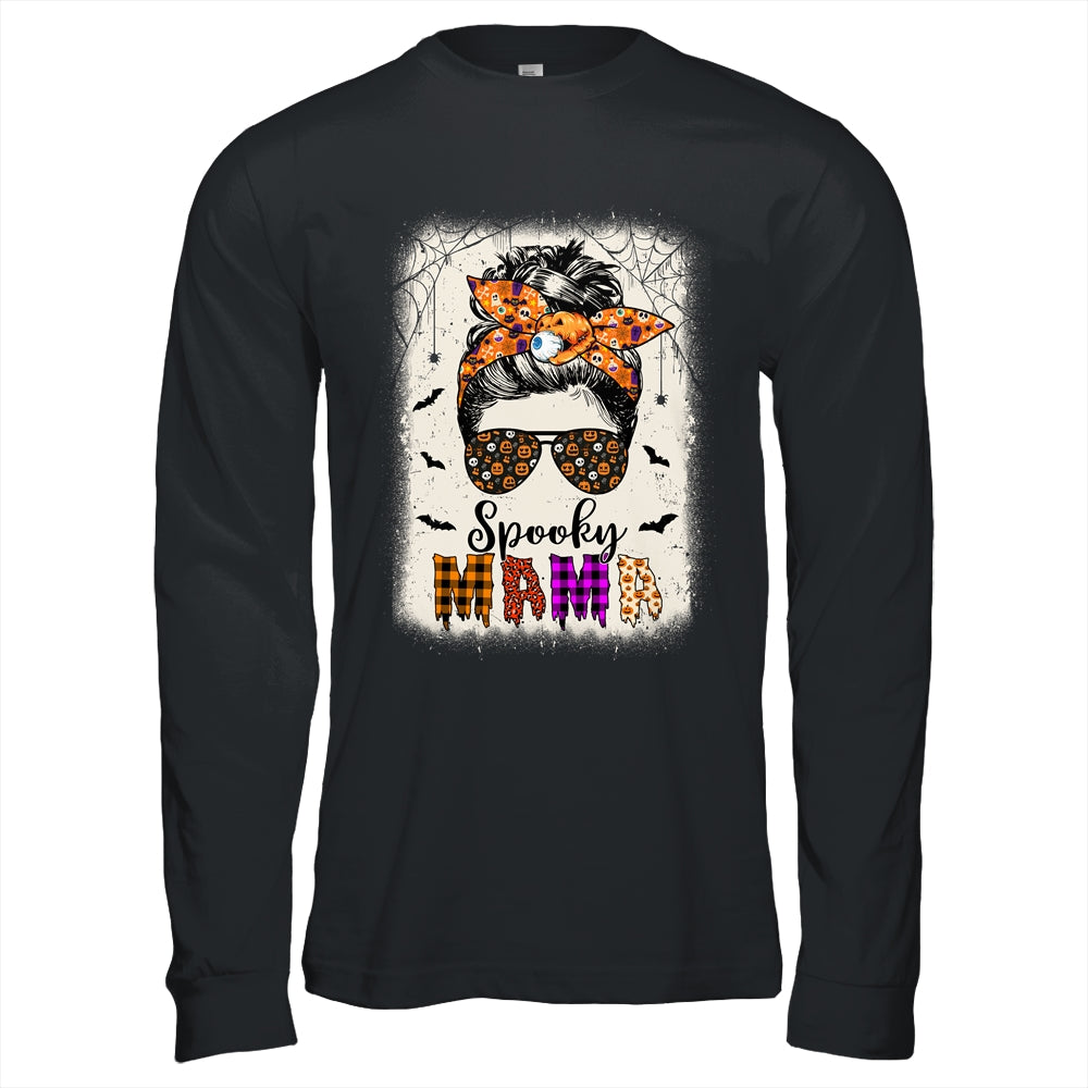 Spooky Mama Halloween Messy Bun Witch Mom Women Spooky Shirt & Hoodie | siriusteestore