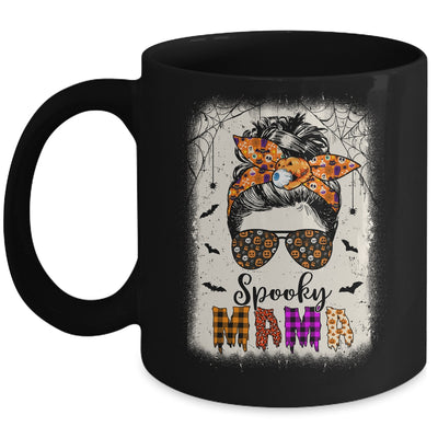 Spooky Mama Halloween Messy Bun Witch Mom Women Spooky Mug | siriusteestore