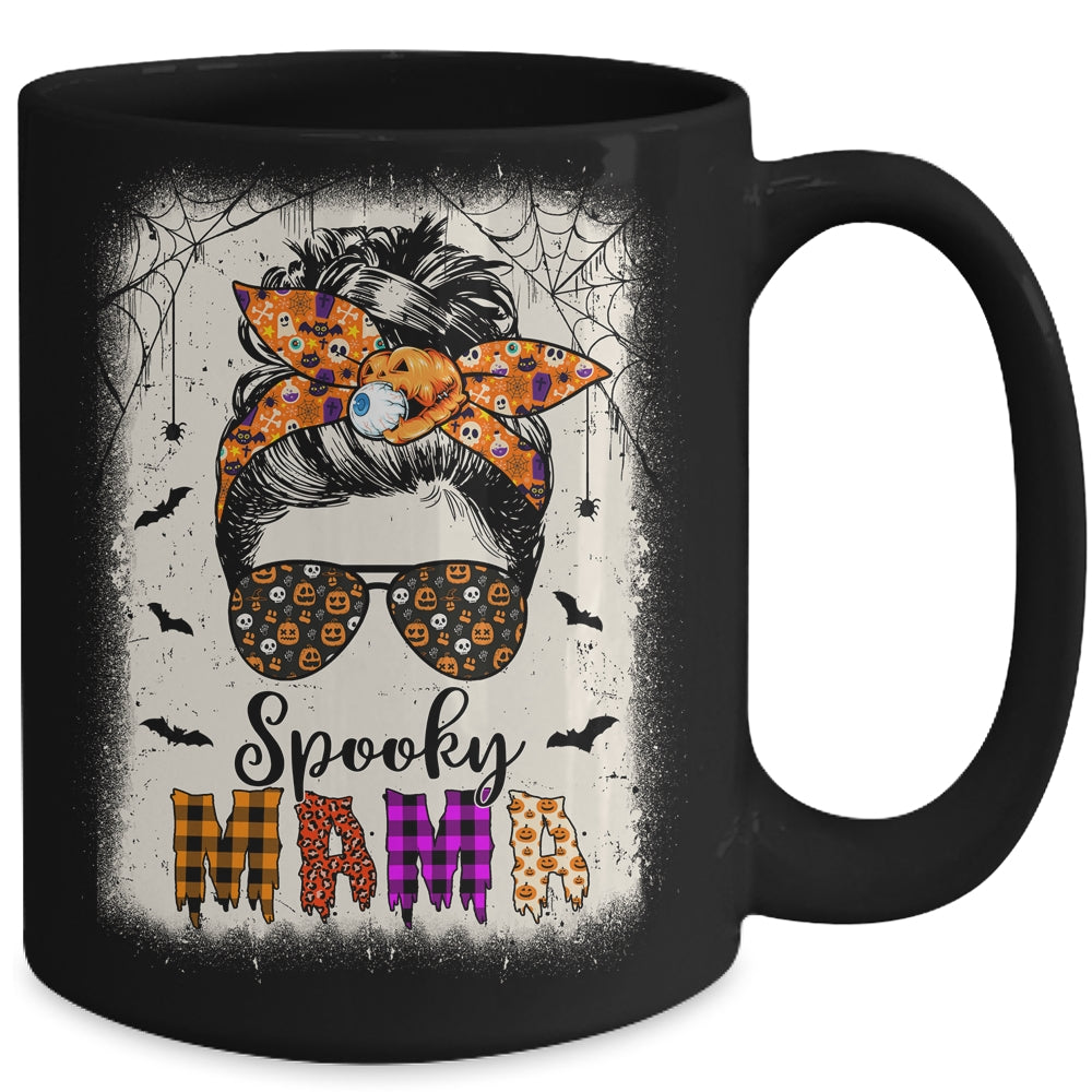 Spooky Mama Halloween Messy Bun Witch Mom Women Spooky Mug | siriusteestore