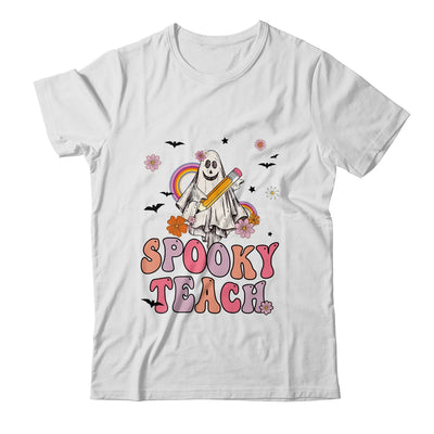 Spooky Teacher Ghost Halloween Groovy Retro Trick Or Treat Shirt & Hoodie | siriusteestore