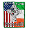 St Patrick's Day Irish By blood American By Birth Patriot By Choice Cross Flag Fleece Blanket | siriusteestore