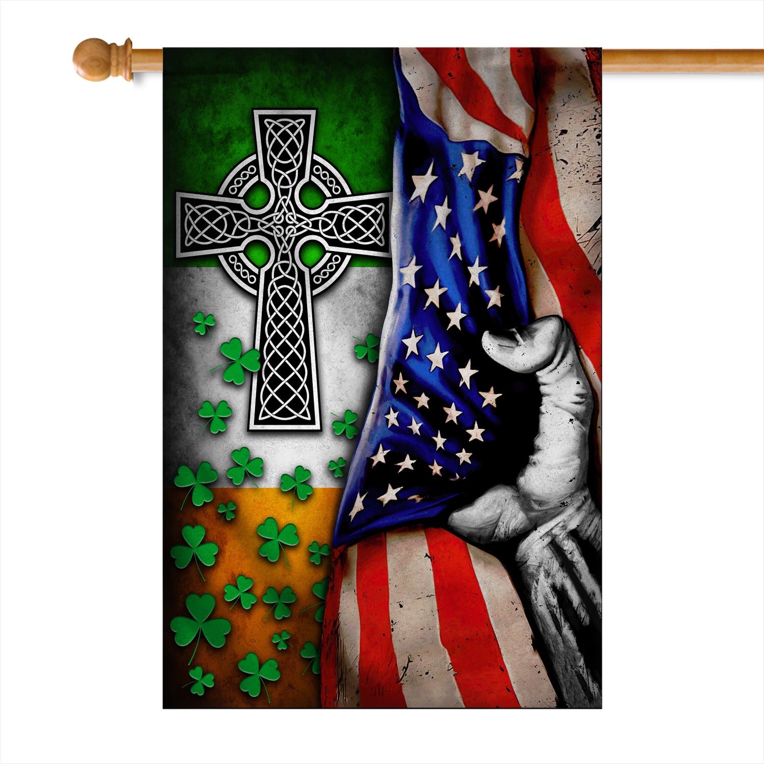 St Patricks Day Irish Flag Celtic Knot Christian Cross American | siriusteestore