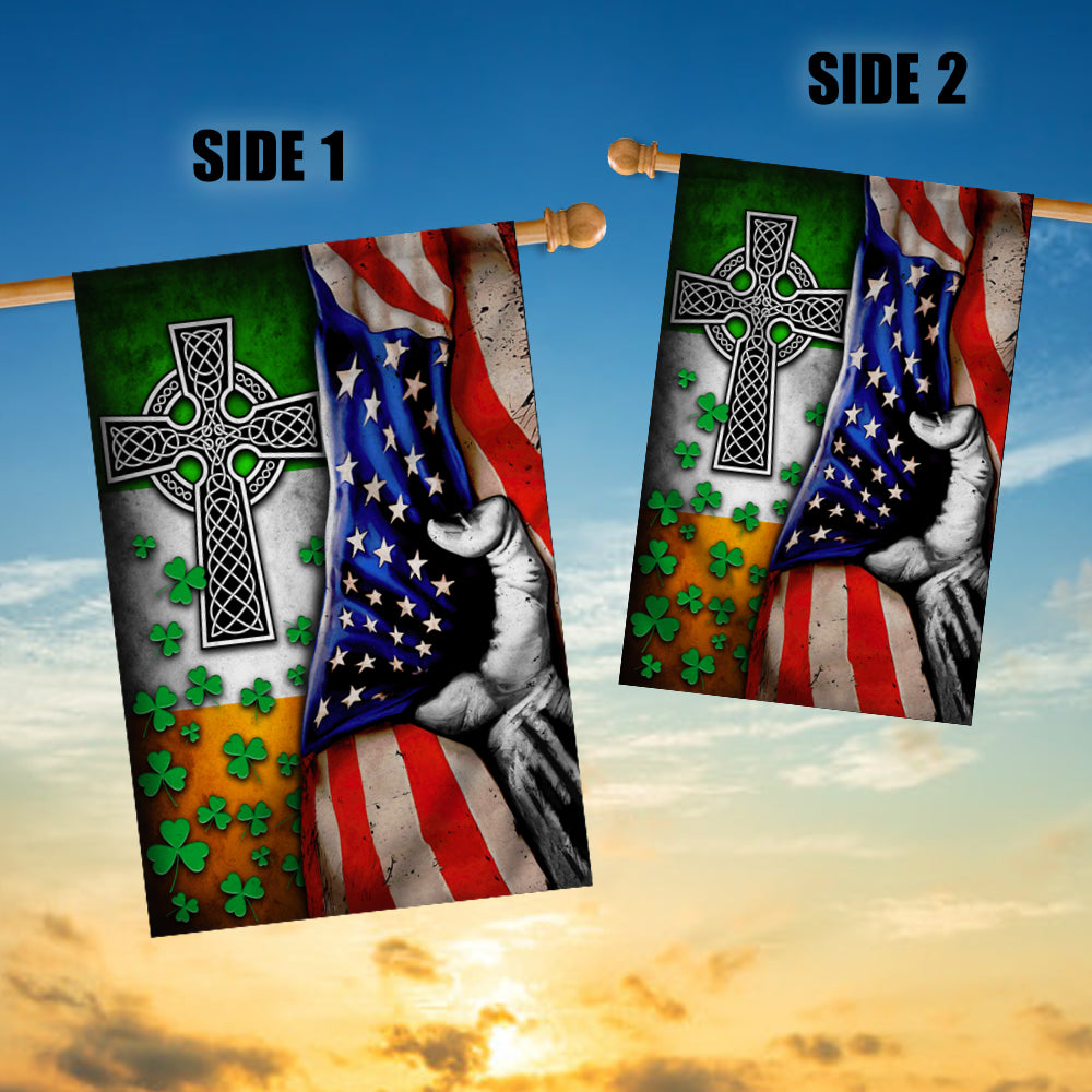 St Patricks Day Irish Flag Celtic Knot Christian Cross American | siriusteestore