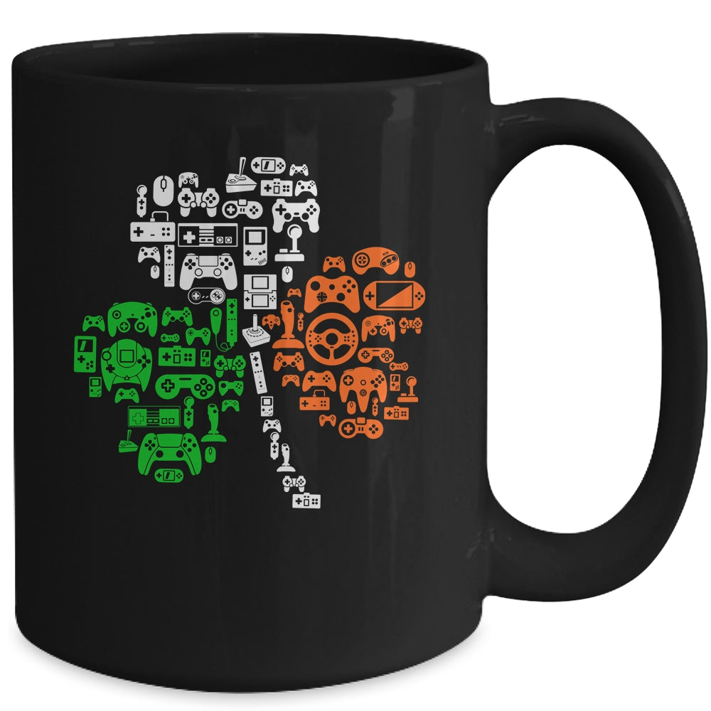 St Patricks Day Shamrock Gaming Video Gamer Kids Boys Men Mug | siriusteestore
