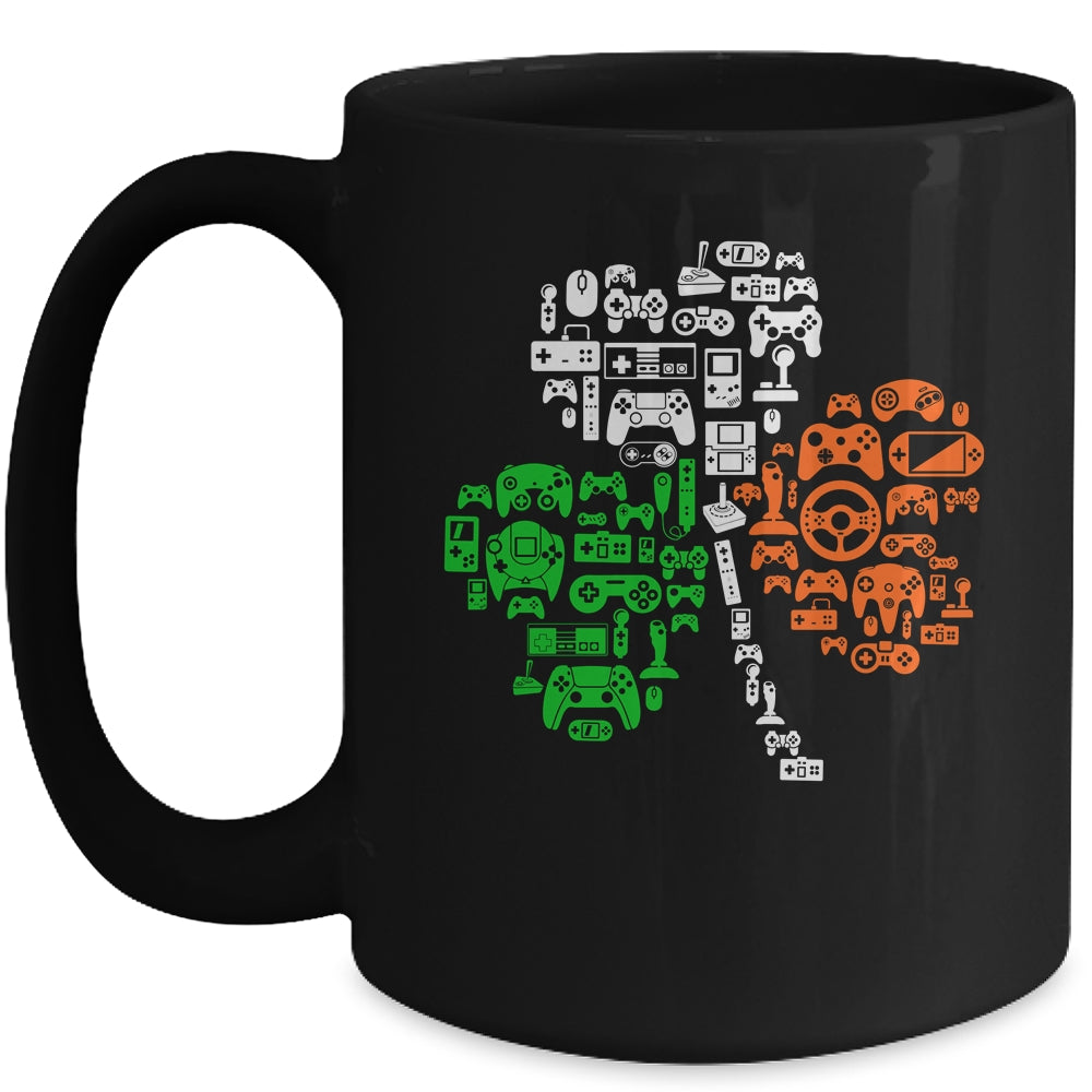 St Patricks Day Shamrock Gaming Video Gamer Kids Boys Men Mug | siriusteestore