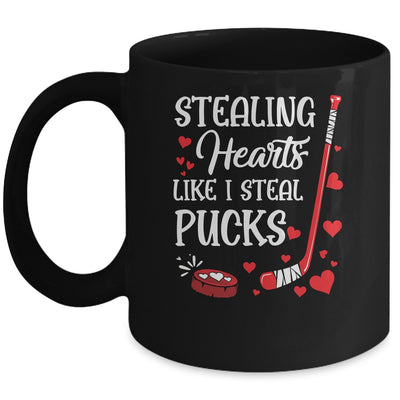 Stealing Hearts Like I Steal Pucks Valentines Day Ice Hockey Mug | siriusteestore