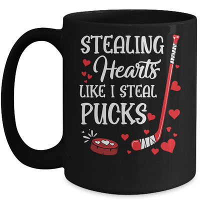 Stealing Hearts Like I Steal Pucks Valentines Day Ice Hockey Mug | siriusteestore