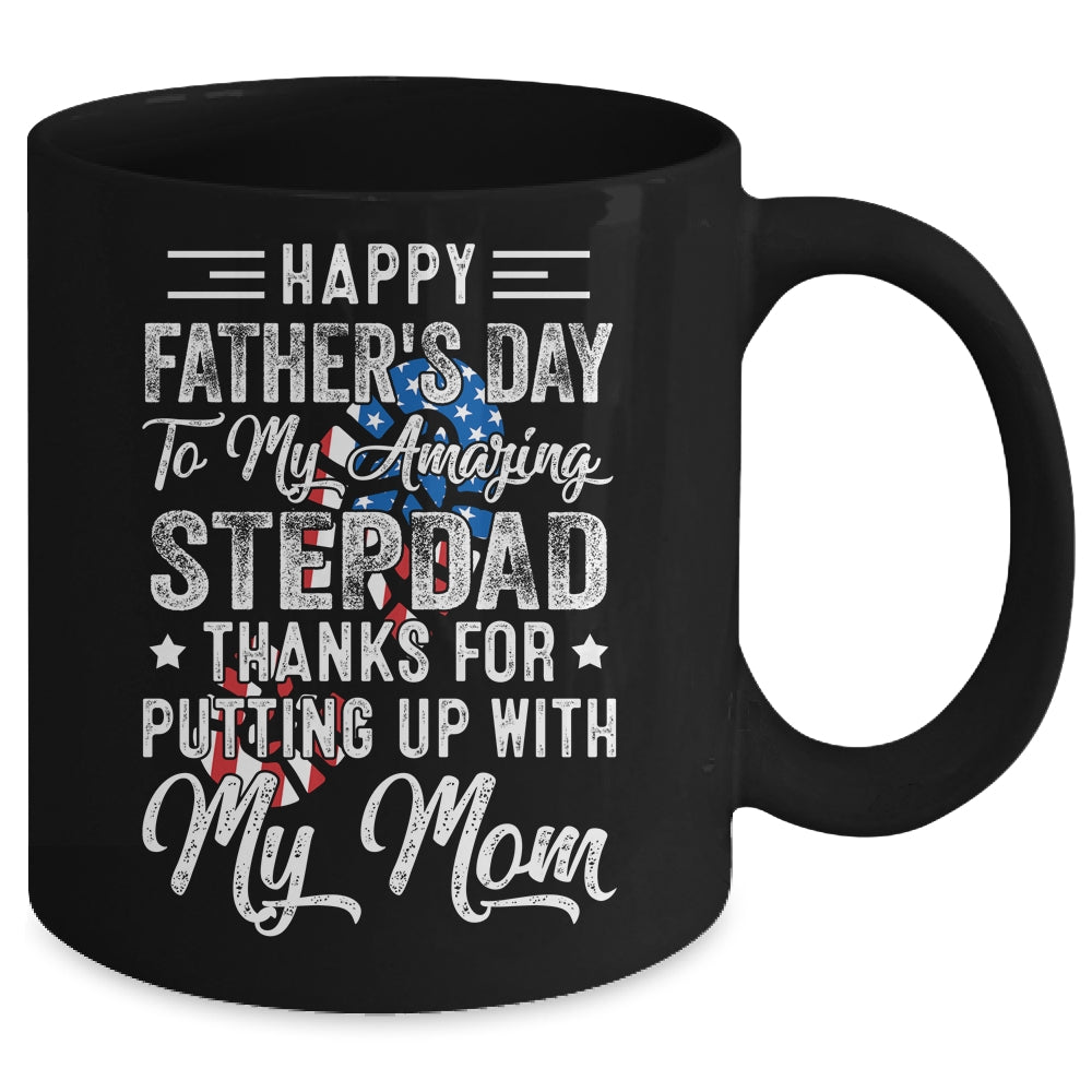 Step Dad Thanks For Putting Up With My Mom Fathers Day Mug | siriusteestore