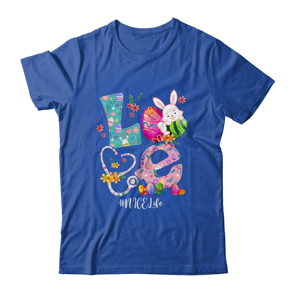 Stethoscope Scrub NICE Nurse Life Bunny Easter Day Shirt & Hoodie | siriusteestore