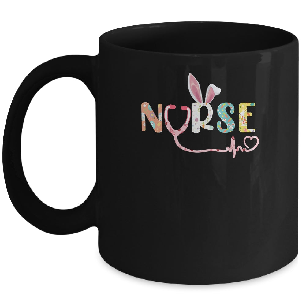 Stethoscope Scrub Nurse Life Easter Day Cute Bunny With Eggs Mug | siriusteestore