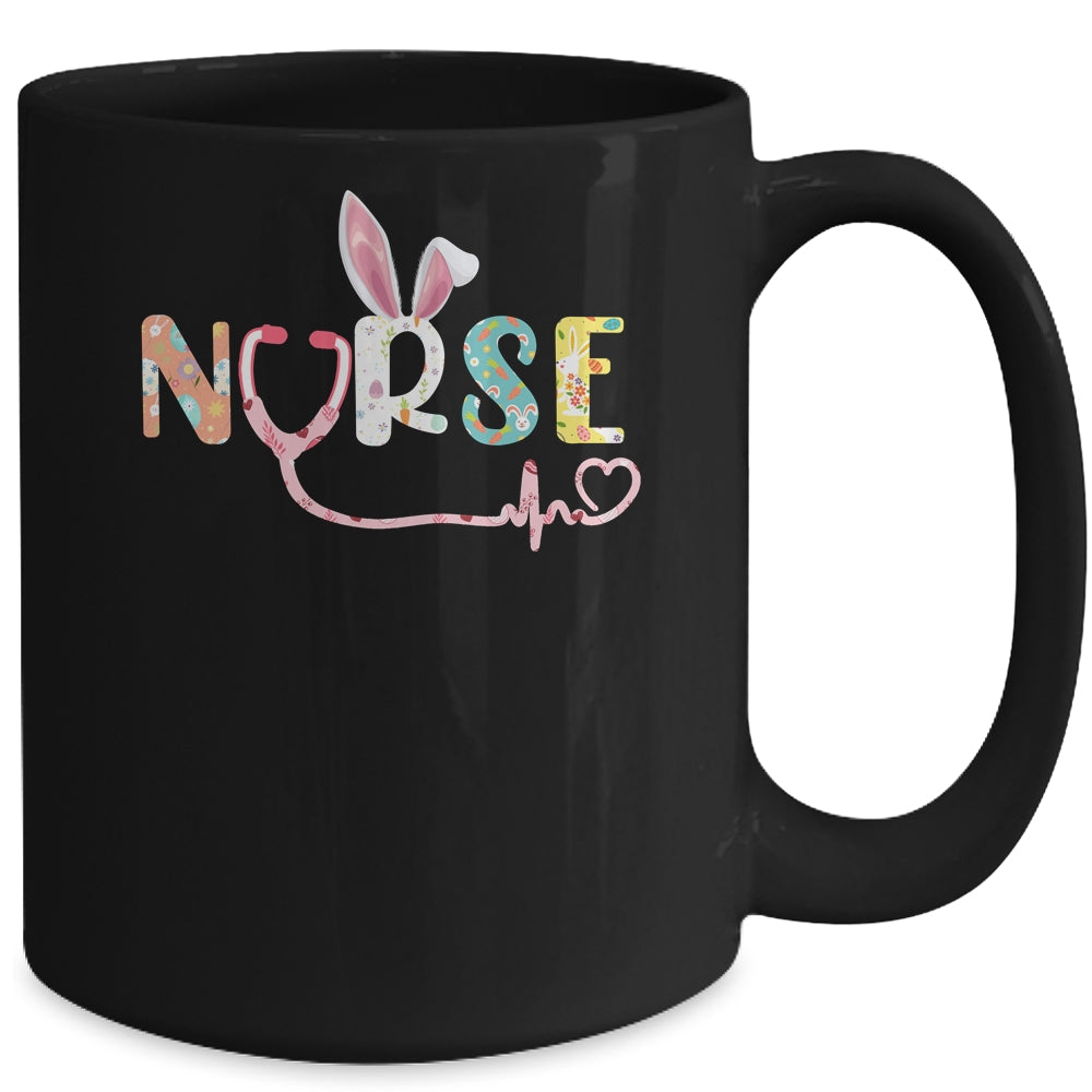 Stethoscope Scrub Nurse Life Easter Day Cute Bunny With Eggs Mug | siriusteestore
