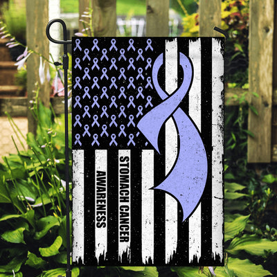 Stomach Cancer Awareness America Flag Periwinkle Ribbon | siriusteestore