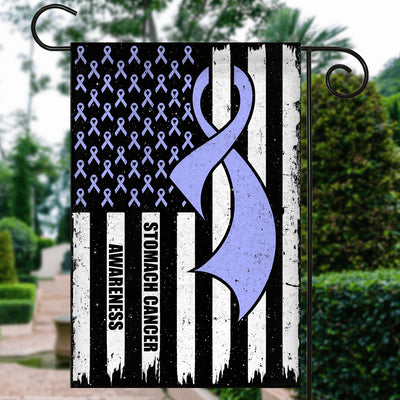 Stomach Cancer Awareness America Flag Periwinkle Ribbon | siriusteestore