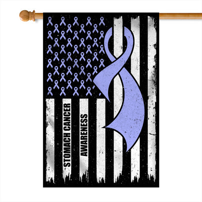 Stomach Cancer Awareness America Flag Periwinkle Ribbon | siriusteestore